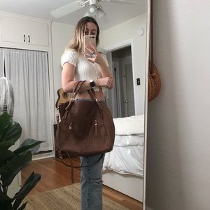Brown large shoulder bag
